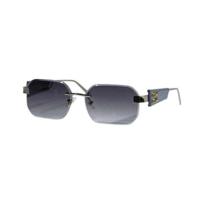 Miu Miu Luxe Rimless Silver Square Sunglasses ✨🩶 Modern Designer Statement Eyewear - MASTERPIECE