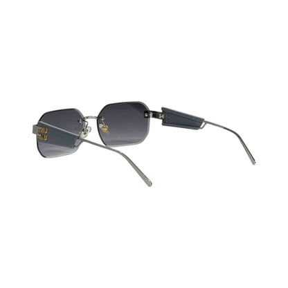 Miu Miu Luxe Rimless Silver Square Sunglasses ✨🩶 Modern Designer Statement Eyewear - MASTERPIECE