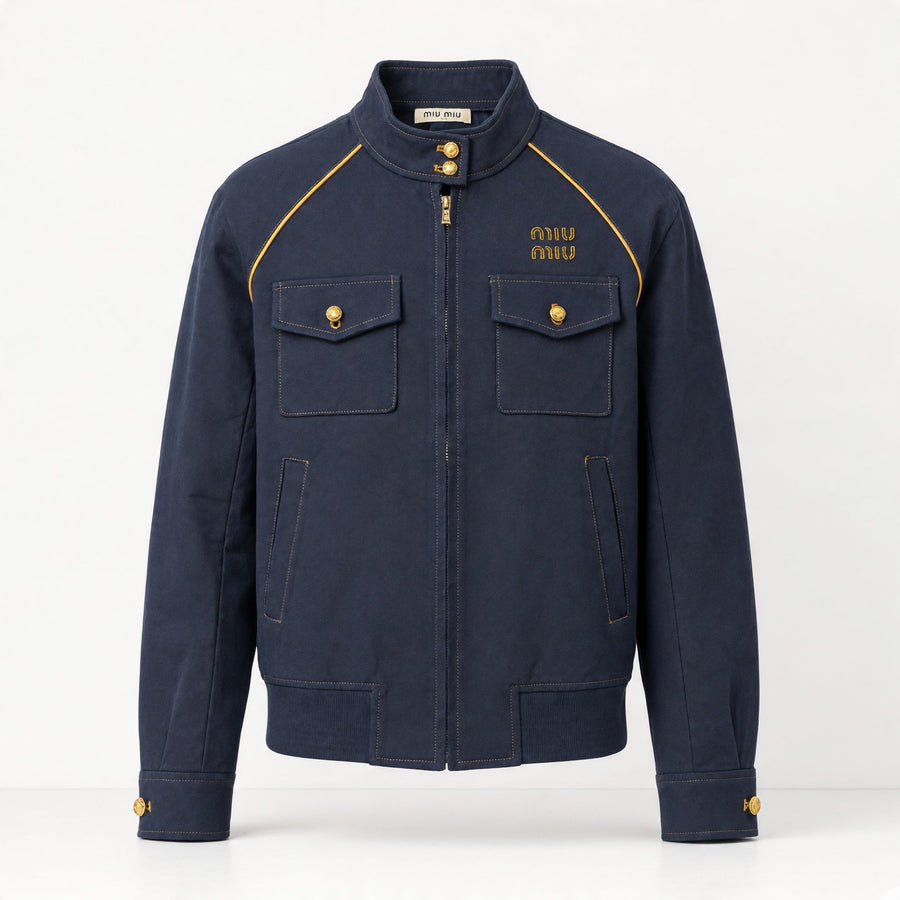 Miu Miu Military Jacket – Navy Gold Trim