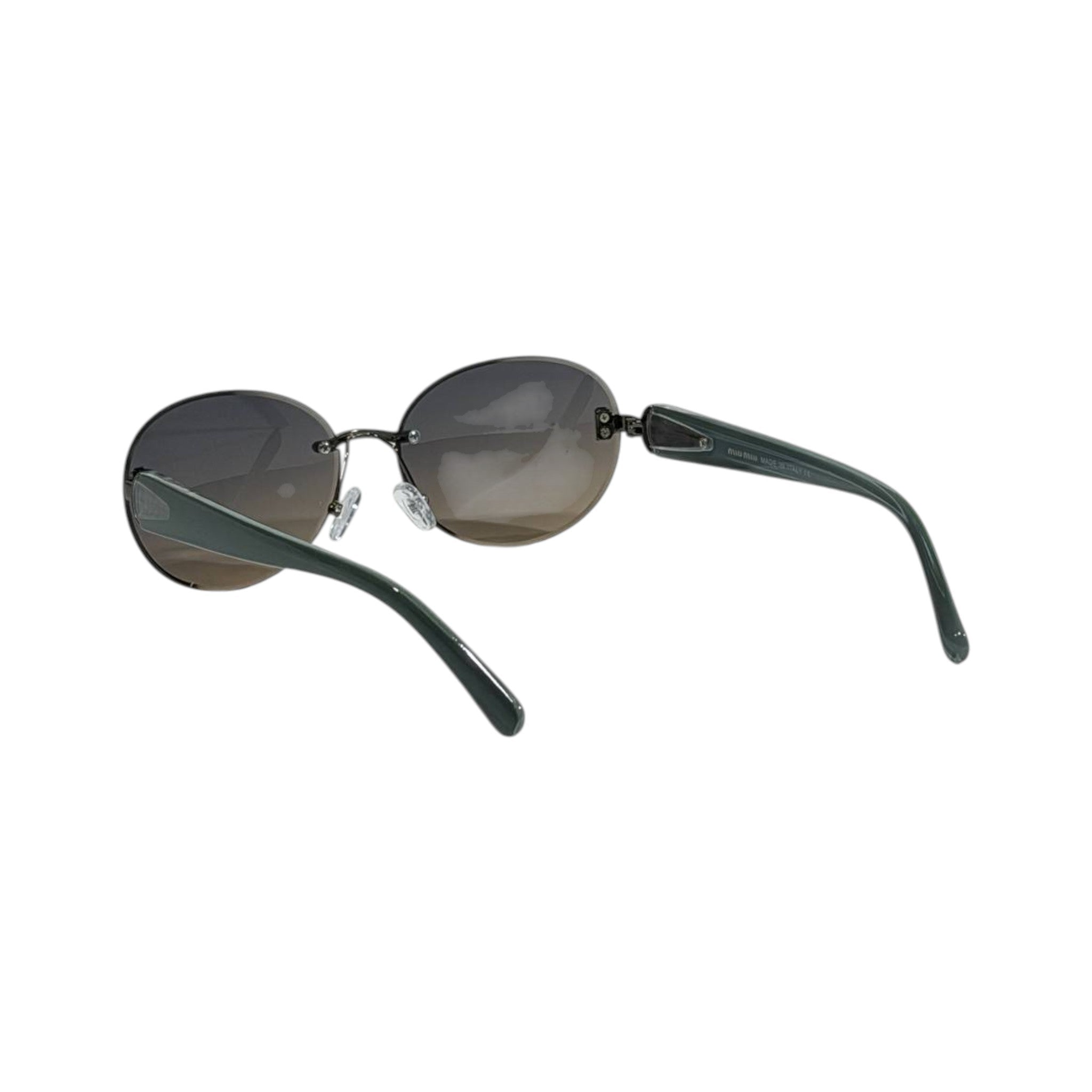 Miu Miu Oval Sunglasses – Green & Silver Chic Luxury 🕶️💚✨ - MASTERPIECE