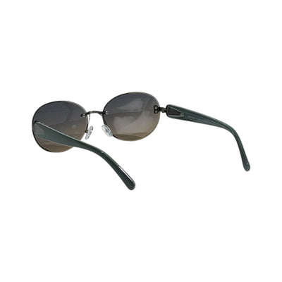 Miu Miu Oval Sunglasses – Green & Silver Chic Luxury 🕶️💚✨ - MASTERPIECE