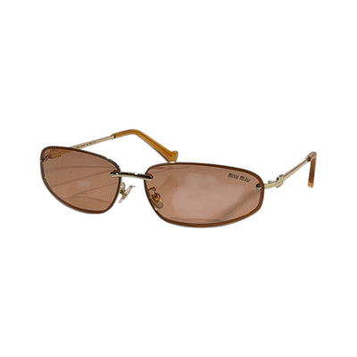 ✨ Miu Miu Rectangular Sunglasses | Gold Frame & Warm Brown Lenses 🤎 - MASTERPIECE