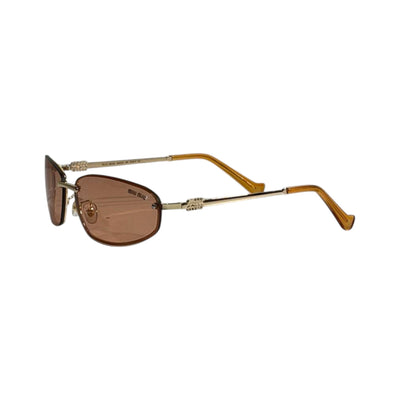 ✨ Miu Miu Rectangular Sunglasses | Gold Frame & Warm Brown Lenses 🤎 - MASTERPIECE