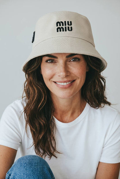🧢 Miu Miu Reversible Bucket Hat | Double - Face Beige & Striped Luxury Style 🔄✨ - MASTERPIECE