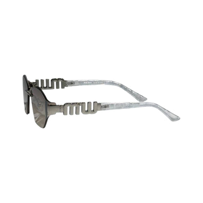 ✨ Miu Miu Rimless Geometric Sunglasses | Silver Gradient Lenses & Signature Detail 💎 - MASTERPIECE
