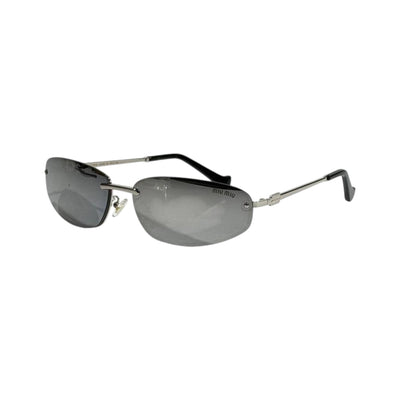 Miu Miu Rimless Silver Luxe Sunglasses – Minimal Chic Statement ✨🖤 - MASTERPIECE