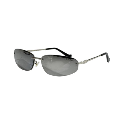 Miu Miu Rimless Silver Luxe Sunglasses – Minimal Chic Statement ✨🖤 - MASTERPIECE