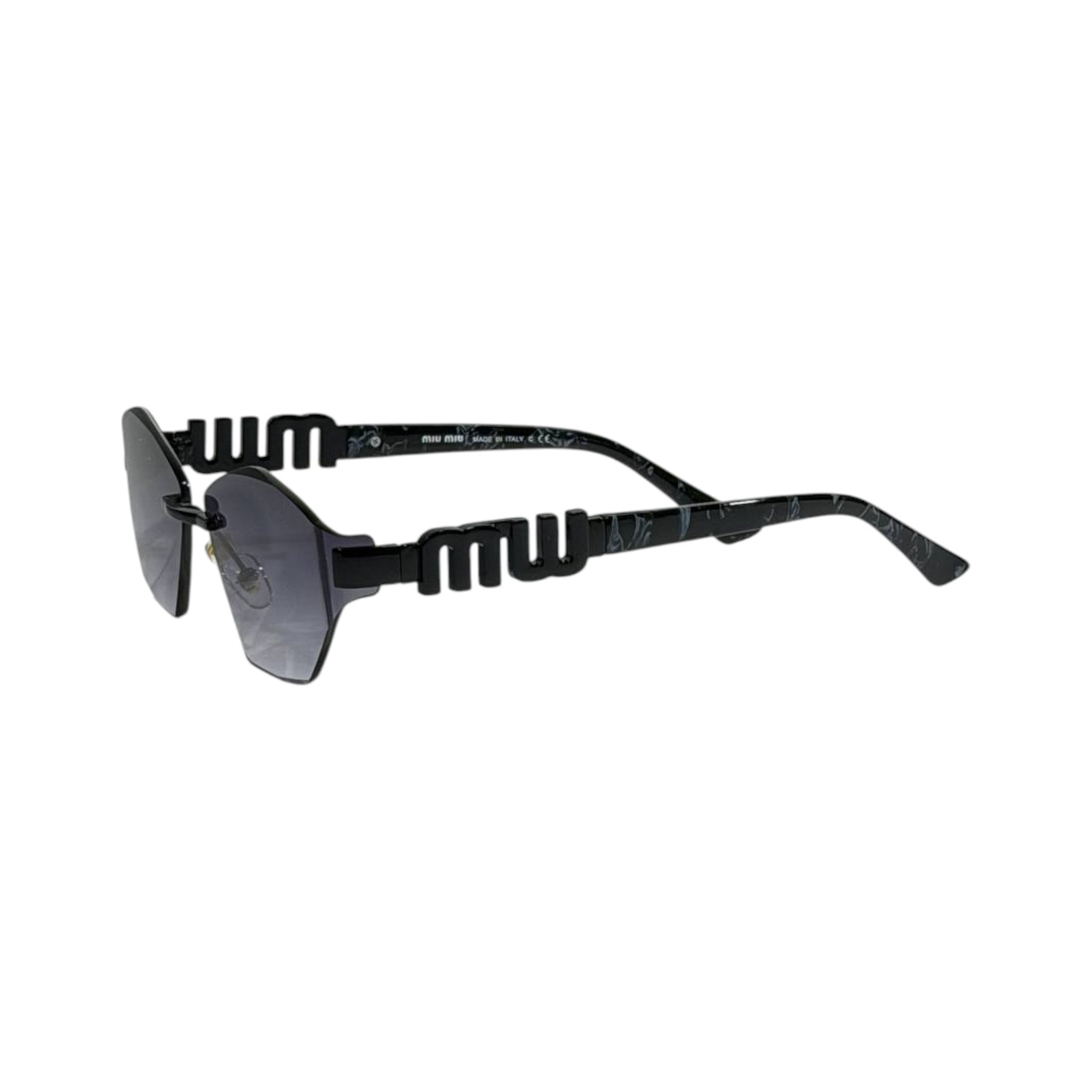 Miu Miu Shadow Rimless Geometric Sunglasses 🖤✨ Luxury Gradient Statement Shades - MASTERPIECE