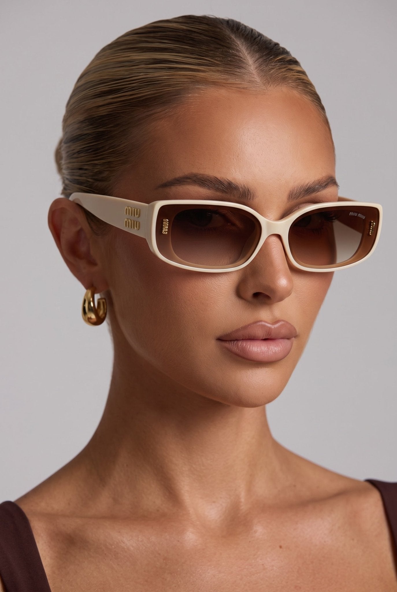 Miu Miu Sunglasses – Cream Rectangular Frames 😎🕶️ - MASTERPIECE