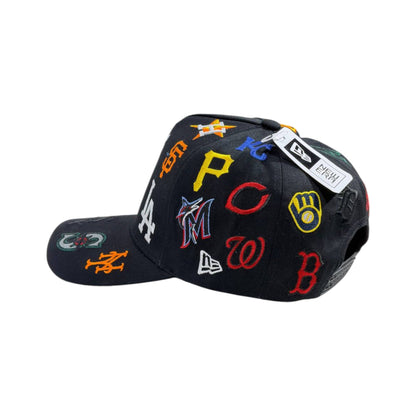 🧢 MLB Multi - Logo Black Cap | Bold Patch Streetwear Statement 🔥⚾ - MASTERPIECE