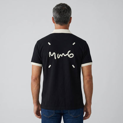 MM6 Maison Margiela Zip Polo T-Shirt – Black & White Edition 🖤✨ - MASTERPIECE