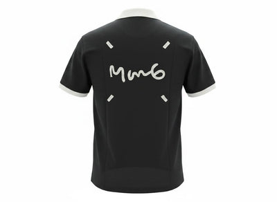 MM6 Maison Margiela Zip Polo T-Shirt – Black & White Edition 🖤✨ - MASTERPIECE