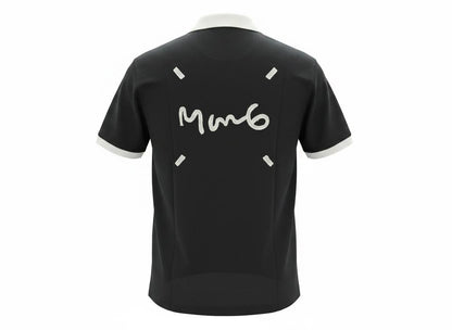 MM6 Maison Margiela Zip Polo T-Shirt – Black & White Edition 🖤✨ - MASTERPIECE