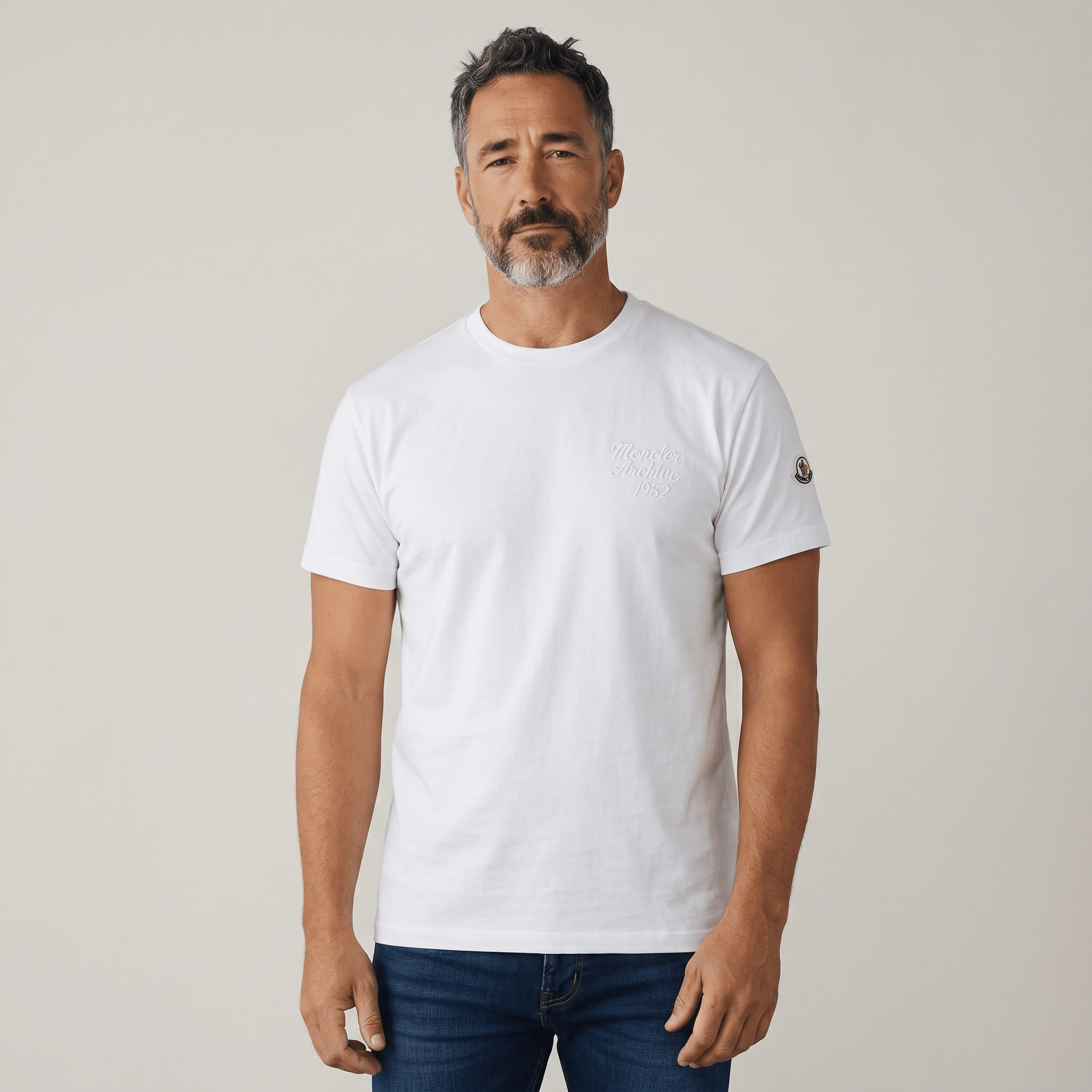 Moncler Archive 1952 T-Shirt – White Minimal Logo Edition 🤍✨ | Premium Luxury Basic Tee - MASTERPIECE