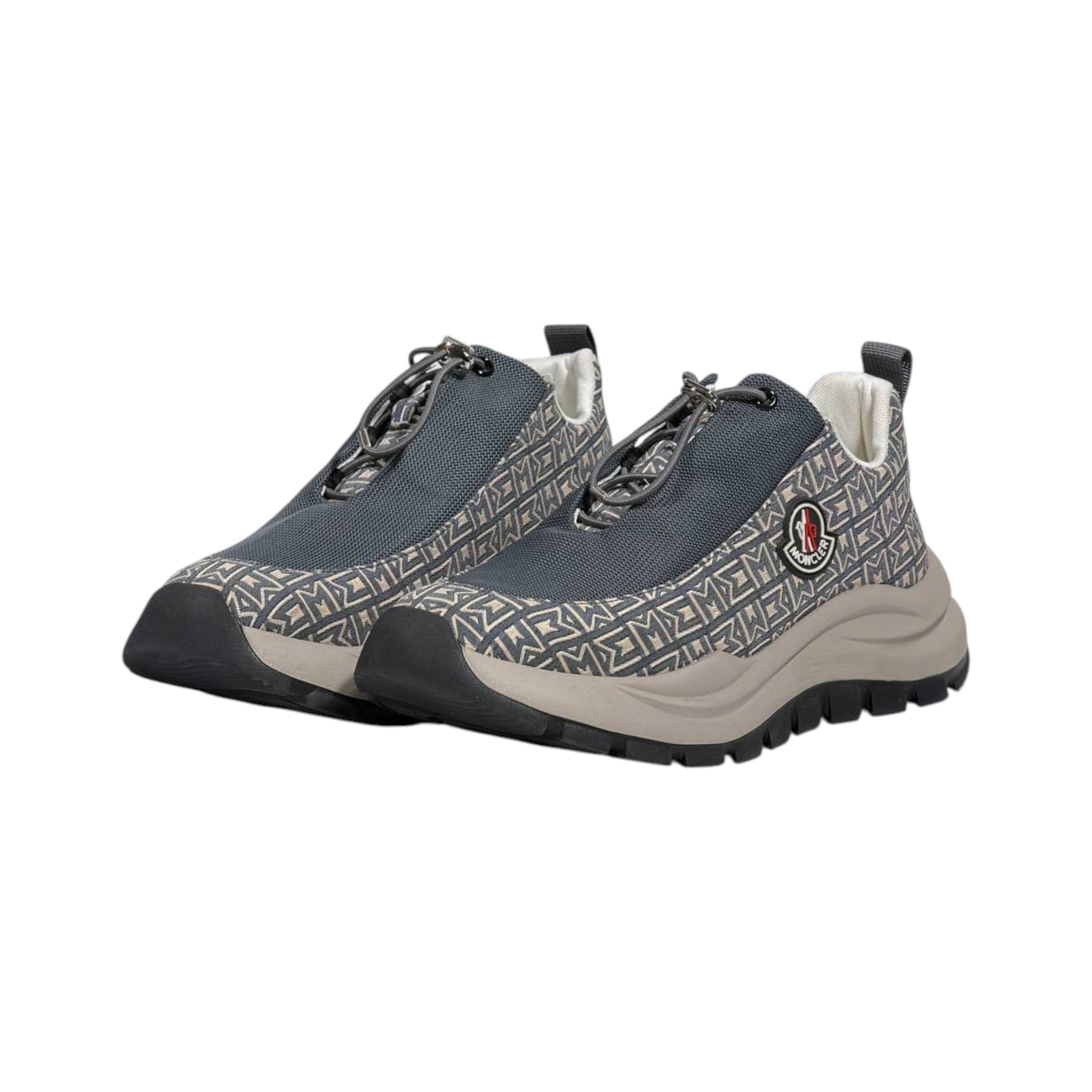 🤍 Moncler Monaco Grey Patterned Sneakers 👟✨ - MASTERPIECE