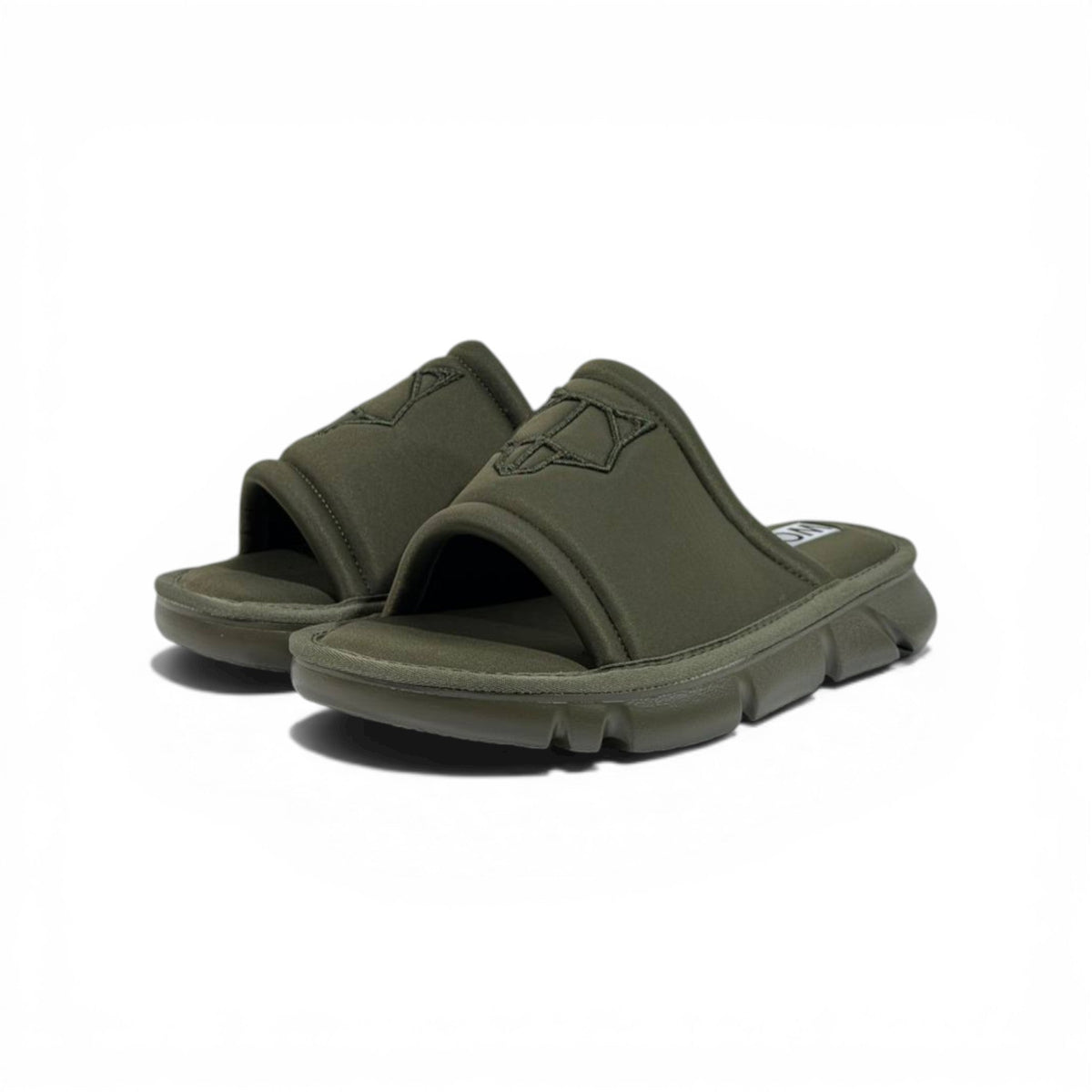 NAKED WOLFE Olive Green Chunky Slide – Bold Streetwear Comfort & Premium Design 👟🔥 - MASTERPIECE