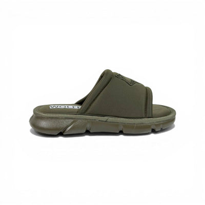 NAKED WOLFE Olive Green Chunky Slide – Bold Streetwear Comfort & Premium Design 👟🔥 - MASTERPIECE