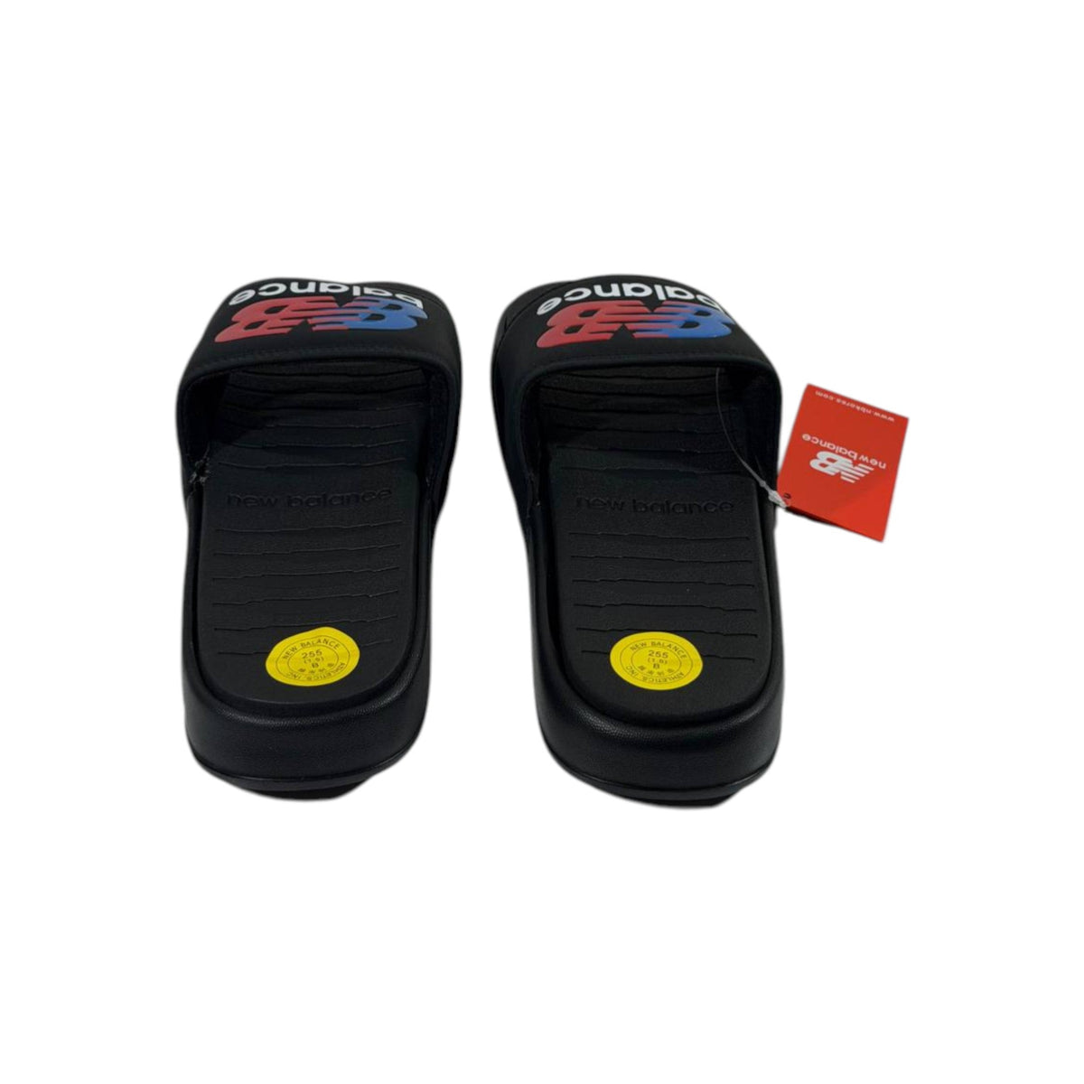🔥 New Balance Black Icon Slides – Bold Sport Energy 🖤❤️💙 - MASTERPIECE