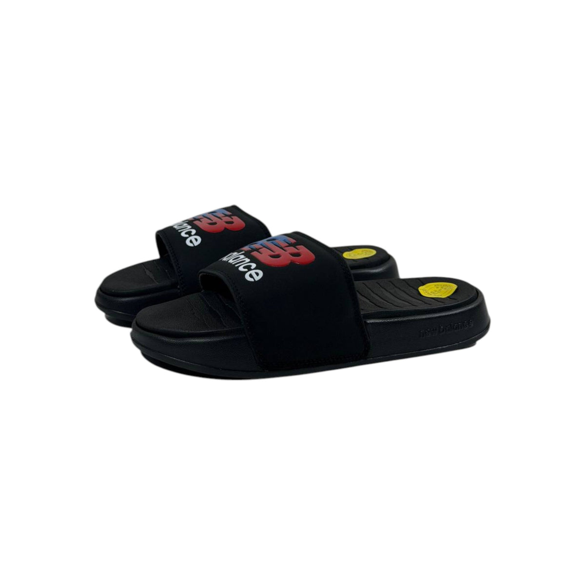 🔥 New Balance Black Icon Slides – Bold Sport Energy 🖤❤️💙 - MASTERPIECE