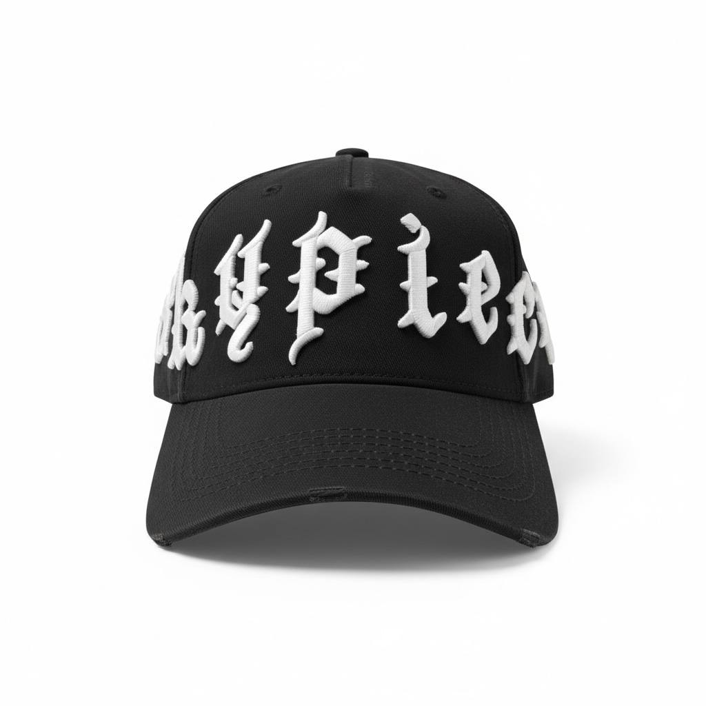 New Era Black Gothic Logo Cap 🖤🧢 | Urban Statement Essential - MASTERPIECE