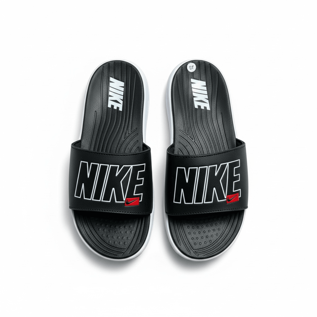 Nike Air Cushion Slides Black & White ⚫🤍 | Elevated Comfort Edition 👟🔥 - MASTERPIECE