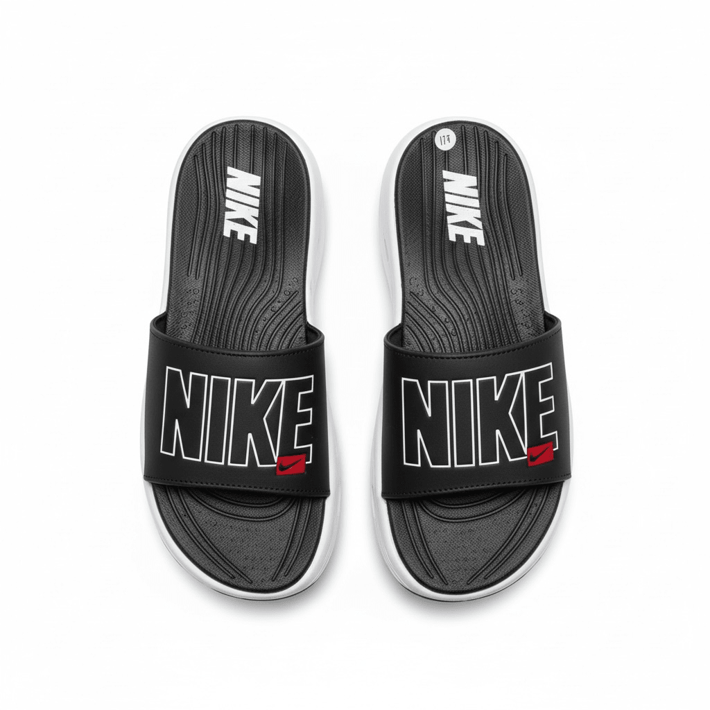 Nike Air Cushion Slides Black & White ⚫🤍 | Elevated Comfort Edition 👟🔥 - MASTERPIECE