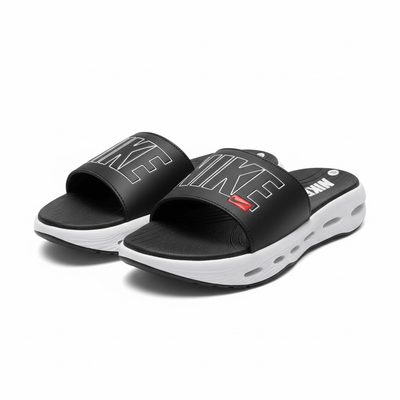 Nike Air Cushion Slides Black & White ⚫🤍 | Elevated Comfort Edition 👟🔥 - MASTERPIECE
