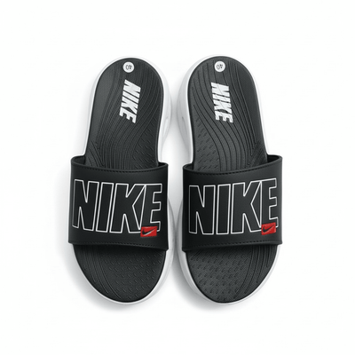 Nike Air Cushion Slides Black & White ⚫🤍 | Elevated Comfort Edition 👟🔥 - MASTERPIECE