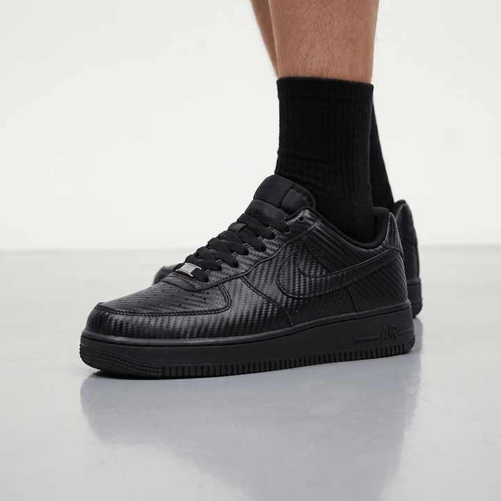Nike Air Force 1 Low Carbon Fiber Triple Sneakers — Black