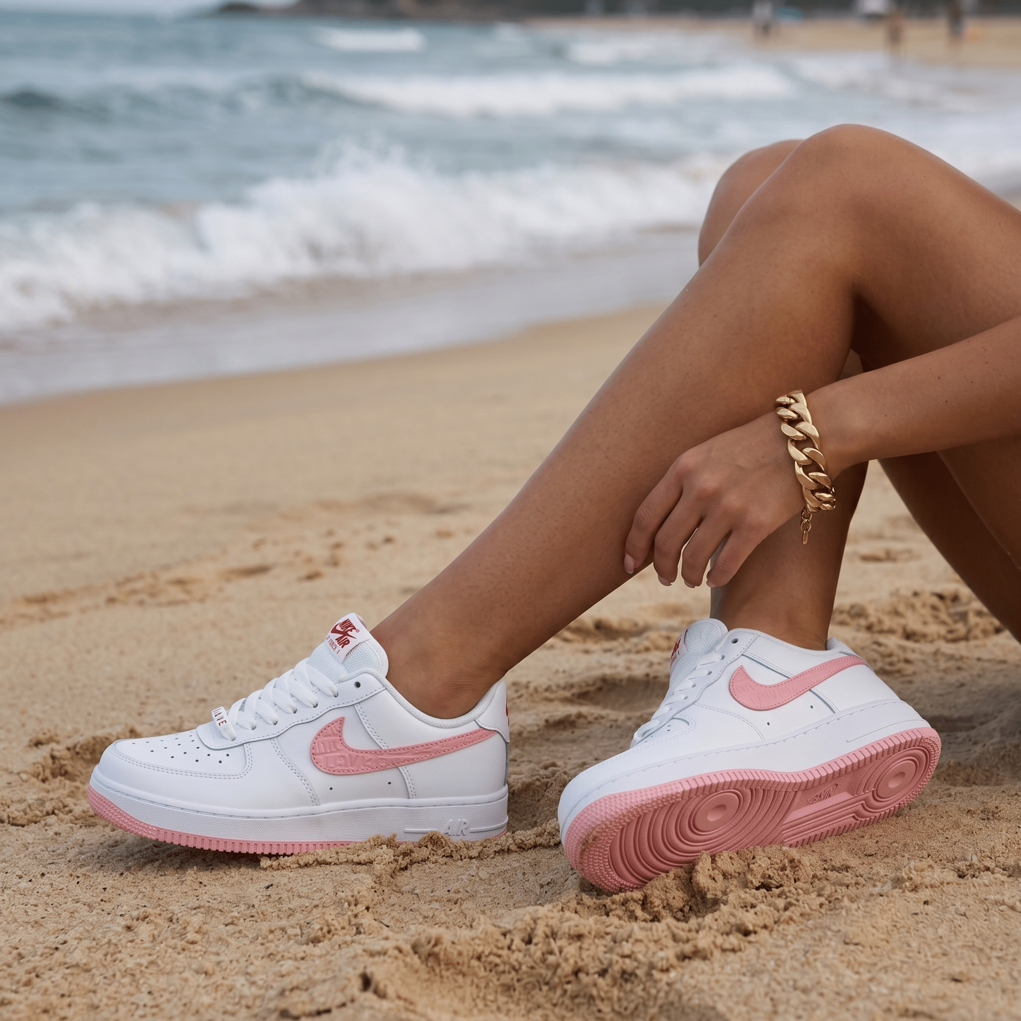 Nike Air Force 1 Pink Embroidery 🤍🌸👟 - MASTERPIECE