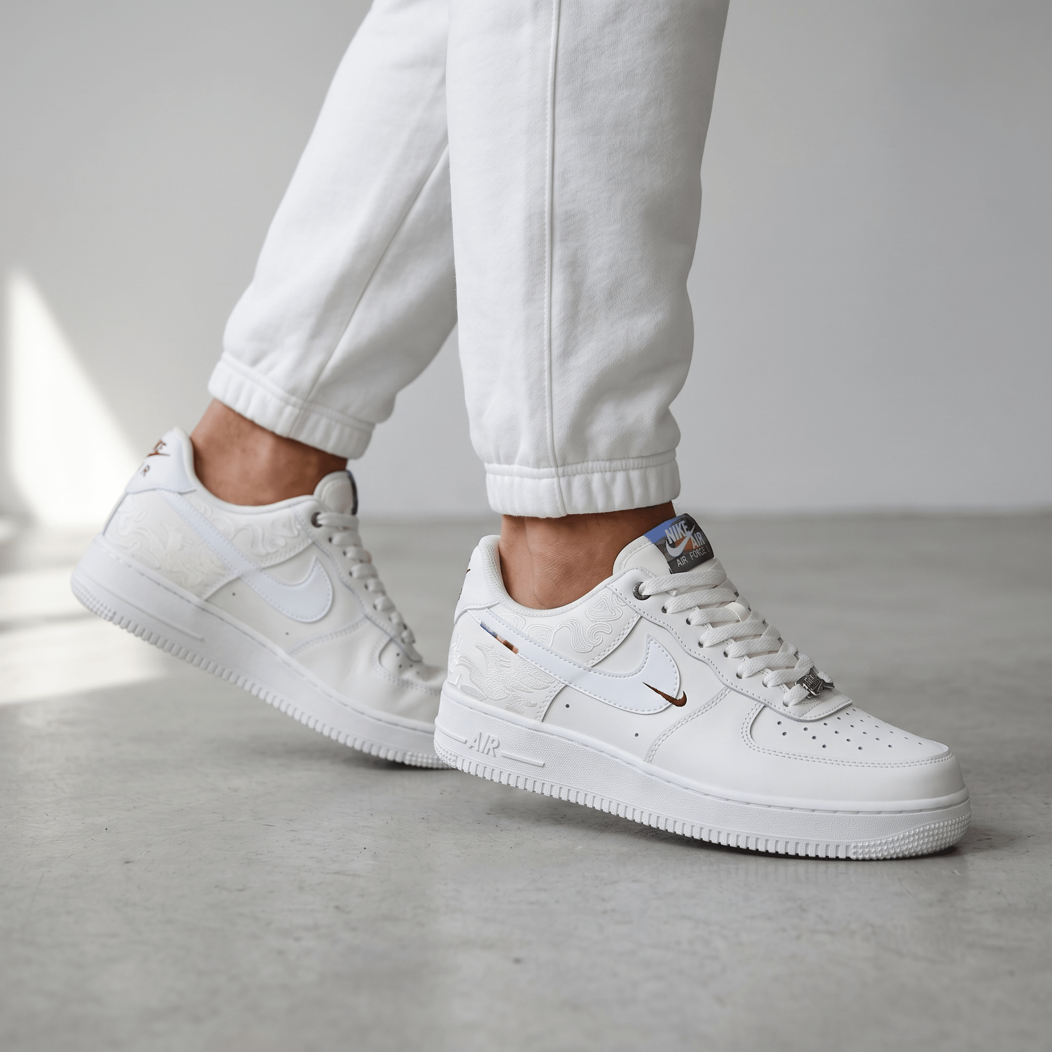 Nike Air Force 1 White Embroidered Monogram 🤍👟✨ - MASTERPIECE