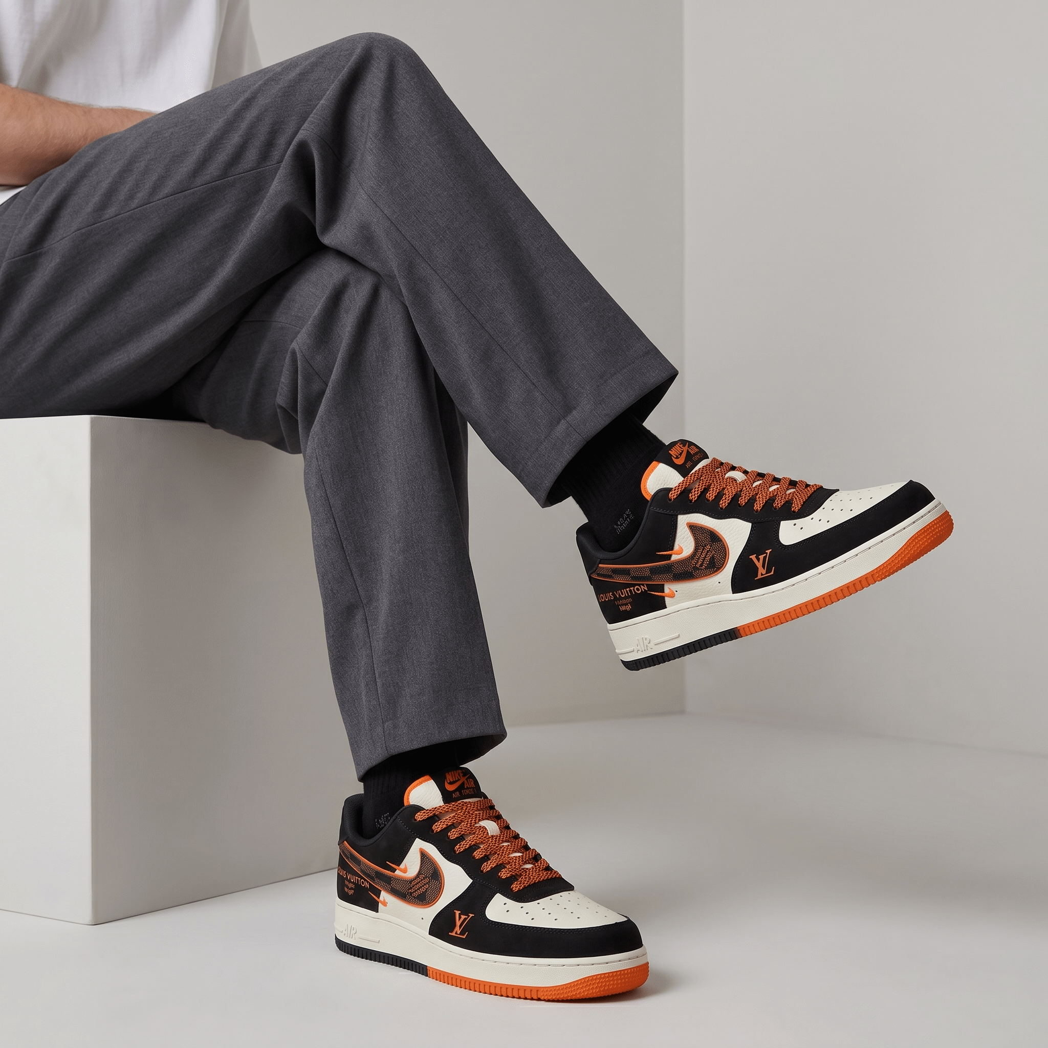 🧡🖤 Nike Air Force 1 x Louis Vuitton “Virgil” Edition 👟🔥 - MASTERPIECE