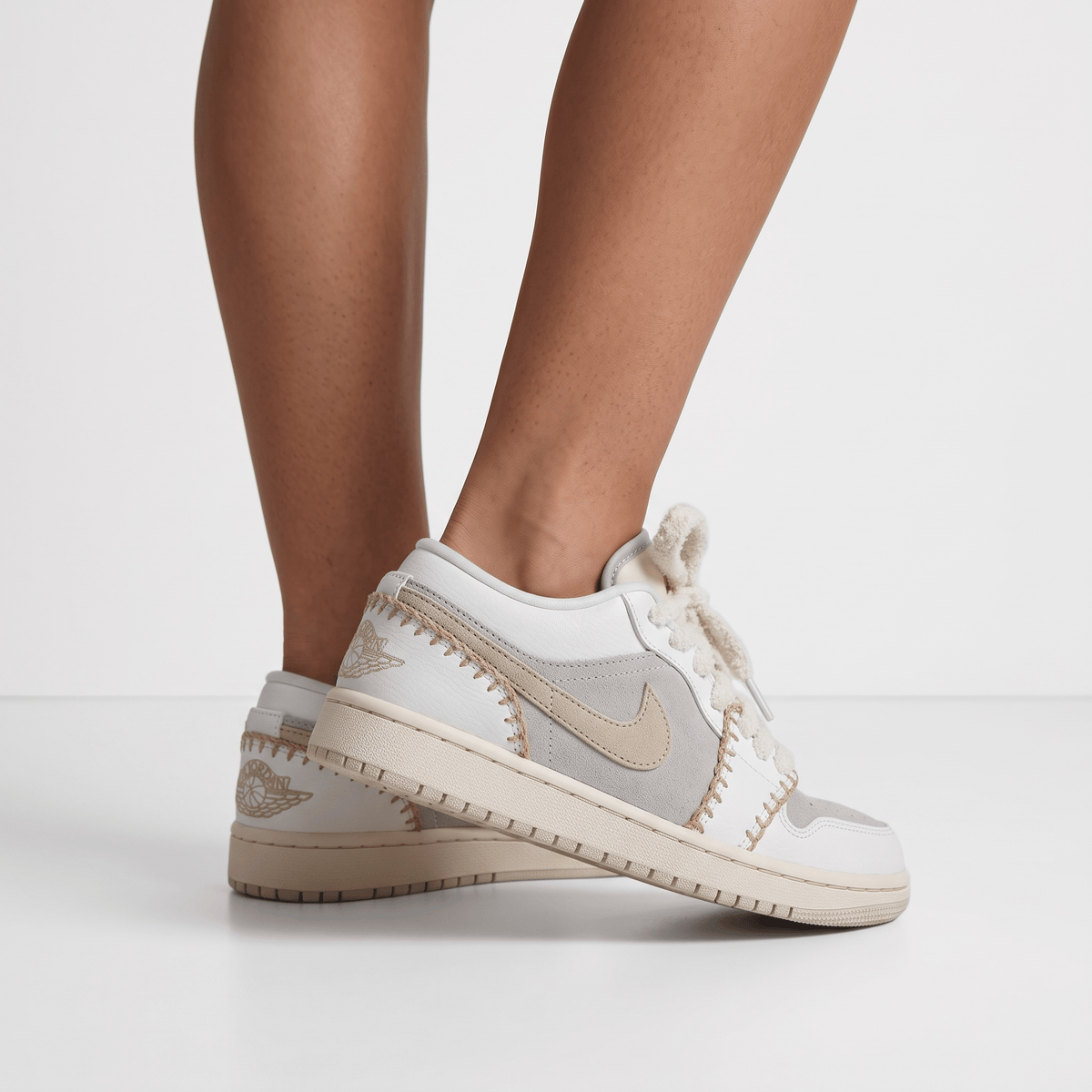 Nike Air Jordan Low Vintage Stitch Retro Sneakers — Cream & Beige - MASTERPIECE