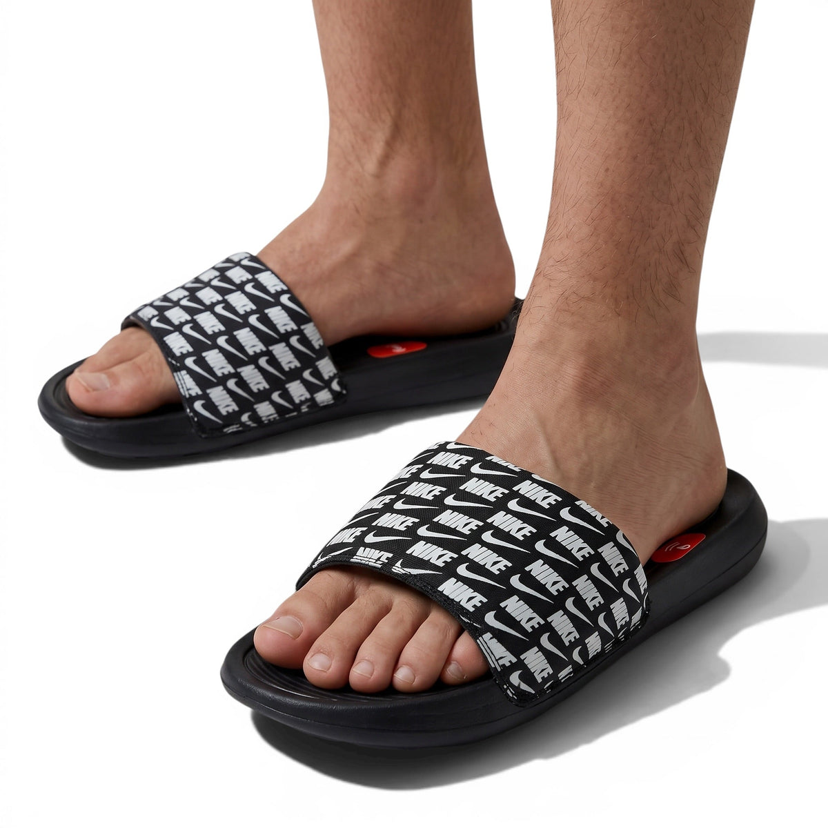 ⚫⚪ Nike All-Over Logo Slides – Streetwear Statement Edition - MASTERPIECE