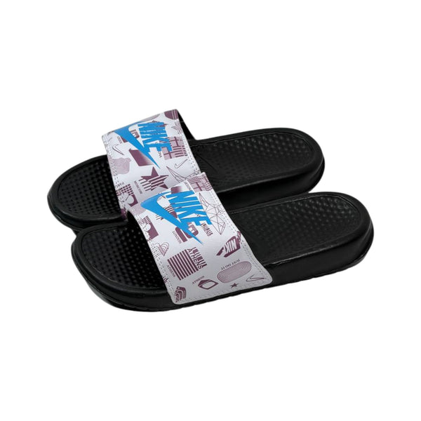 🏙️ Nike Benassi City Edition Slides – White Graphic Print