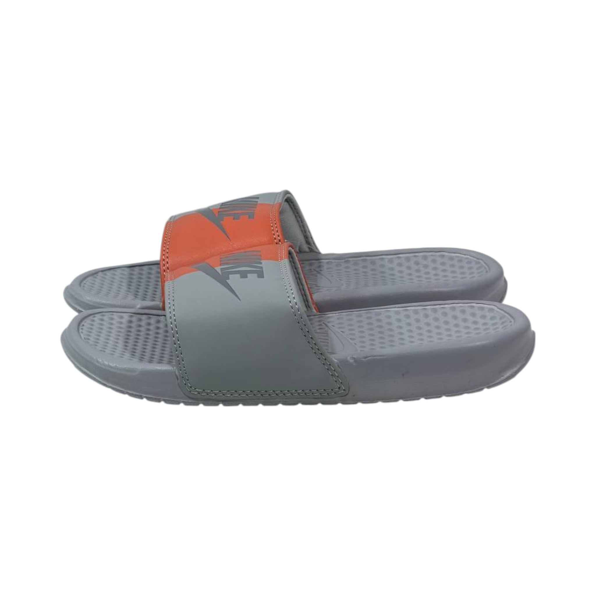 🩶🧡 Nike Benassi Dual Tone Slides – Grey & Orange Edition - MASTERPIECE