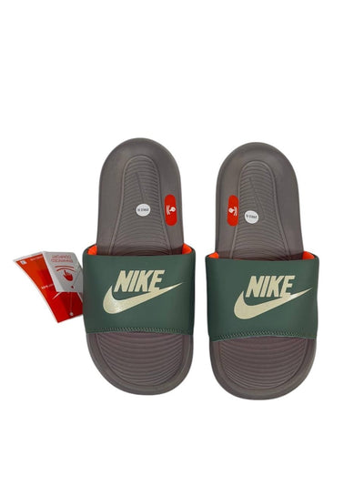 NIKE Comfort Slide – Olive Green & Grey Edition 🟢⚪ - MASTERPIECE