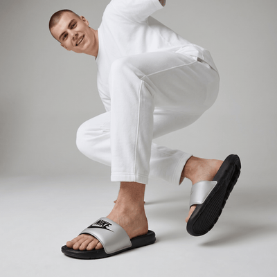 NIKE Comfort Slides – Grey & Black Edition 🖤⚡ - MASTERPIECE