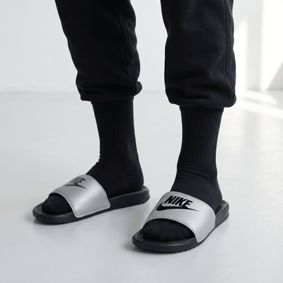 NIKE Comfort Slides – Grey & Black Edition 🖤⚡ - MASTERPIECE