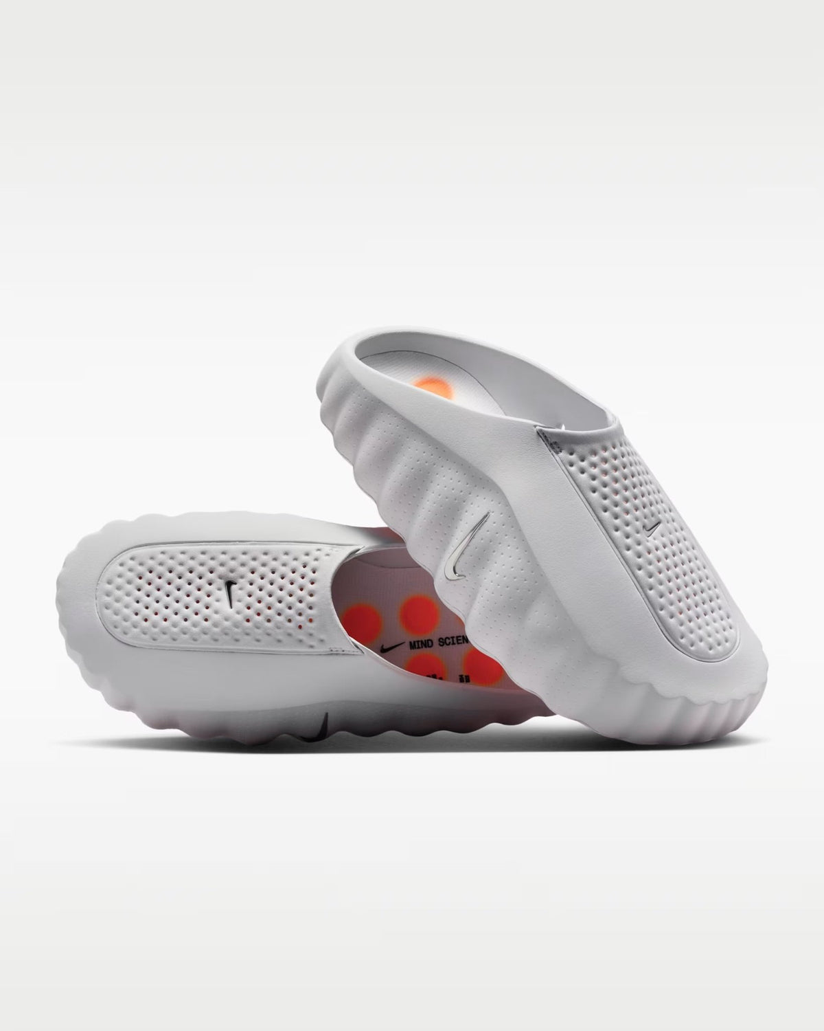 Nike Mind 001 Futuristic Slides – Premium Minimal Comfort Sandals 👟⚡ | Grey & Neon Grip Sole - MASTERPIECE