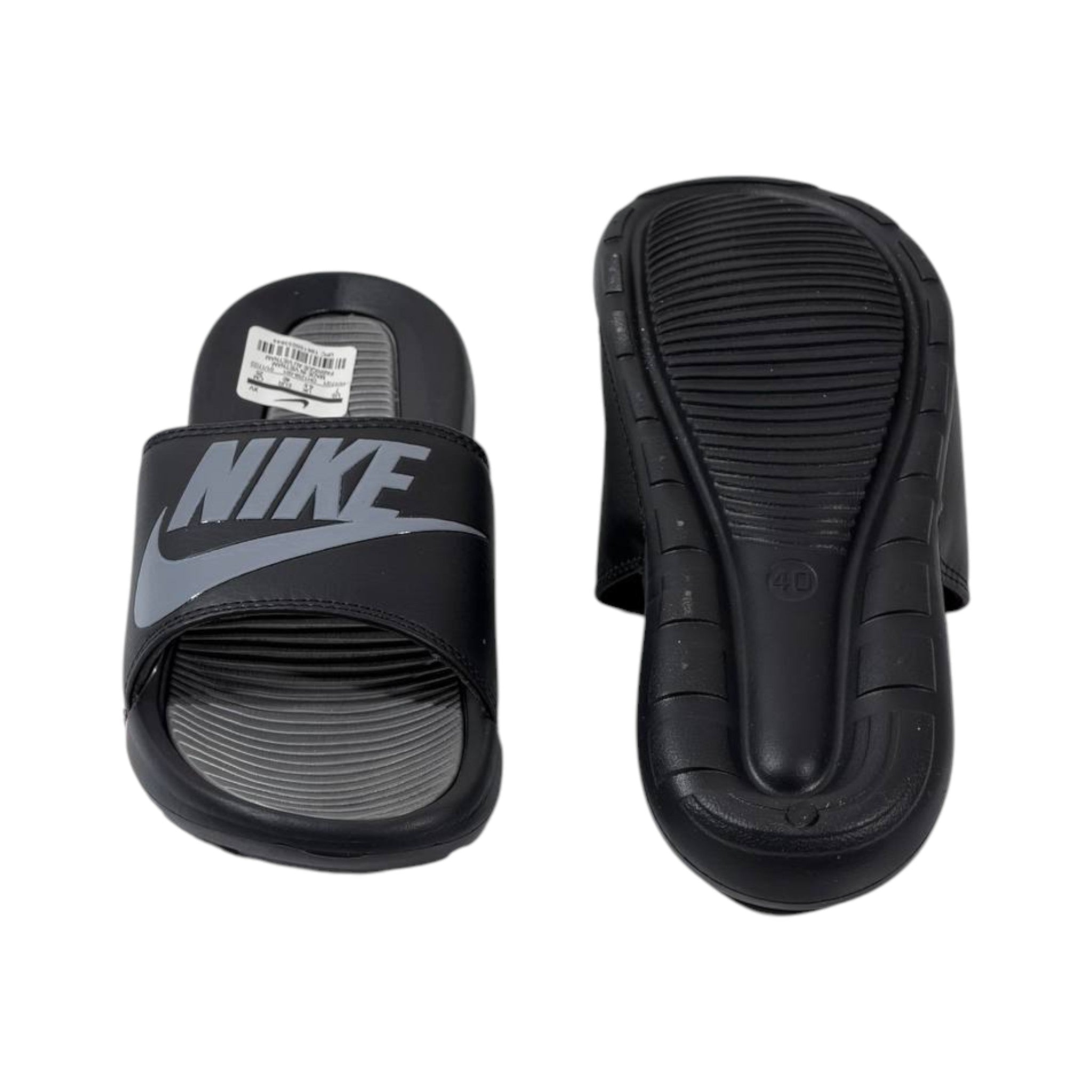 Nike Tech Comfort Slides – Black & Grey Edition 🖤⚡ - MASTERPIECE