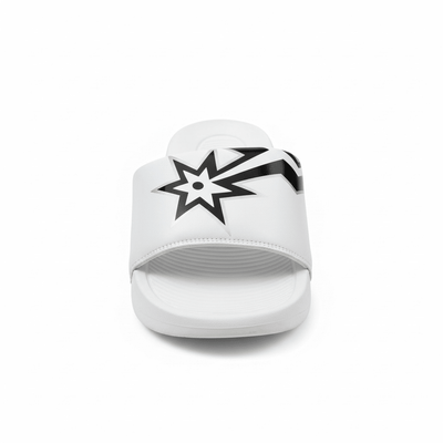 Nike White Graphic Slides 🤍⚡ | Bold Street Sport Summer Essential 👟🔥 - MASTERPIECE
