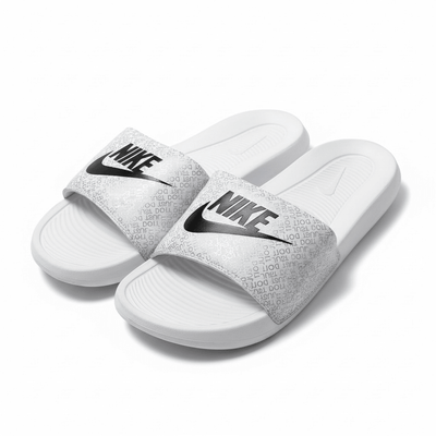 Nike White Logo Print Slides 🤍🖤 | Clean Sport Summer Essential 👟🔥 - MASTERPIECE