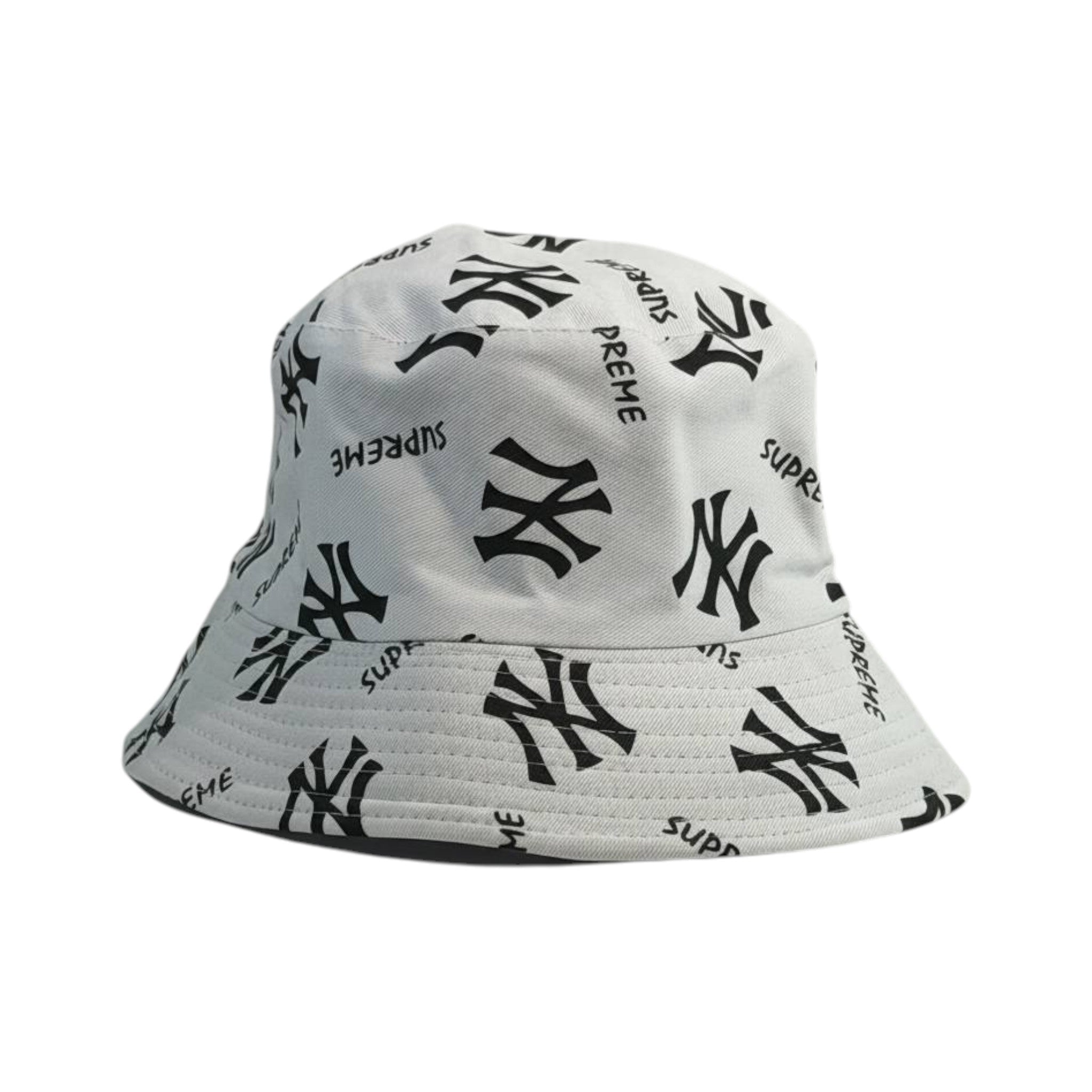🎩 NY White Bucket Hat | 2 Styles Reversible Streetwear ⚪️🖤 - MASTERPIECE