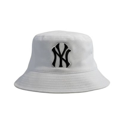 🎩 NY White Bucket Hat | 2 Styles Reversible Streetwear ⚪️🖤 - MASTERPIECE