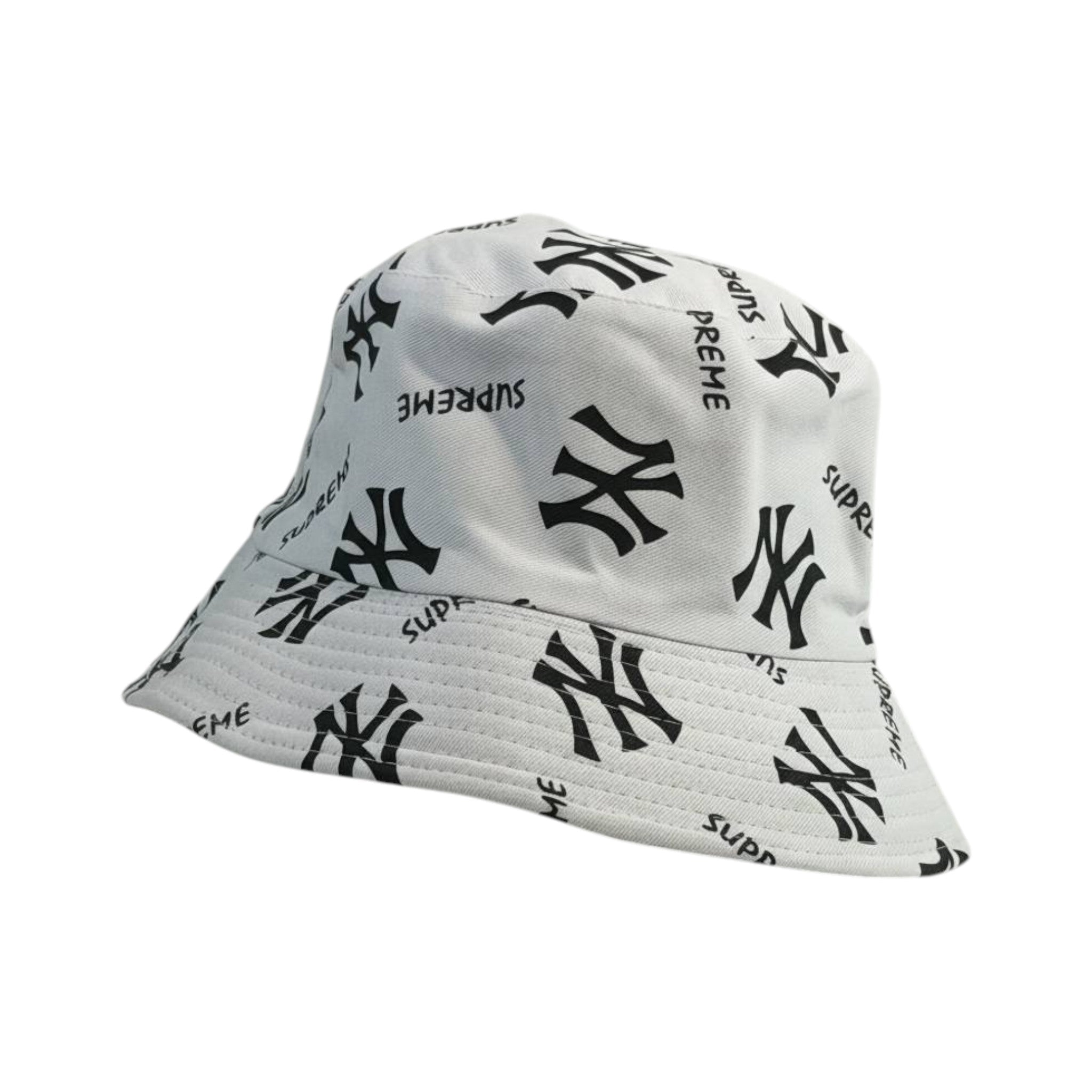 🎩 NY White Bucket Hat | 2 Styles Reversible Streetwear ⚪️🖤 - MASTERPIECE