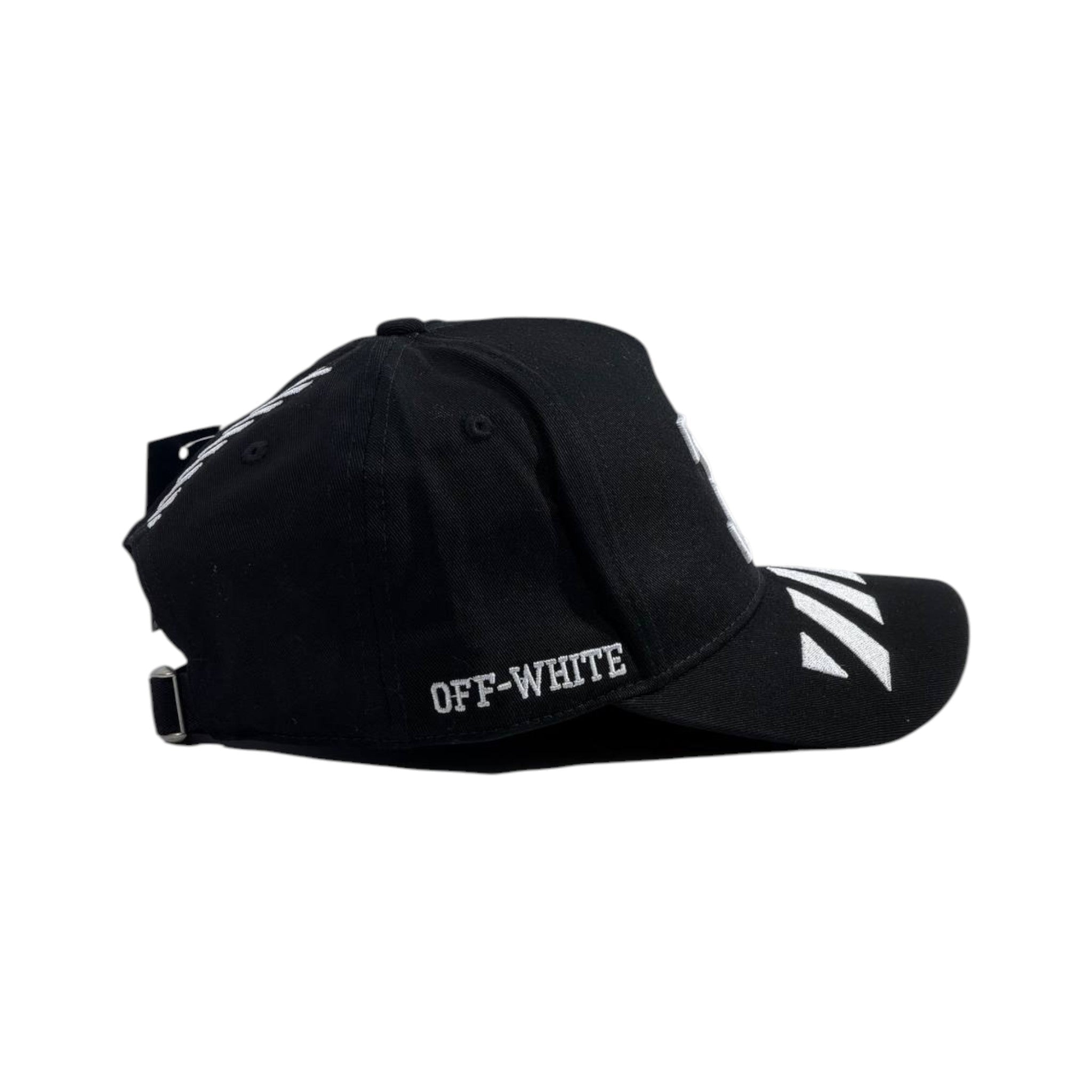 🖤 Off - White Arrow Logo Cap | Black Streetwear Hat with White Embroidery ⚡ - MASTERPIECE