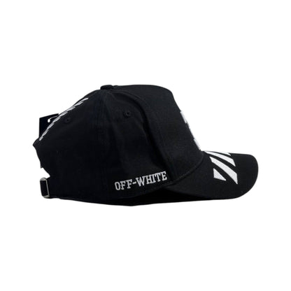 🖤 Off - White Arrow Logo Cap | Black Streetwear Hat with White Embroidery ⚡ - MASTERPIECE