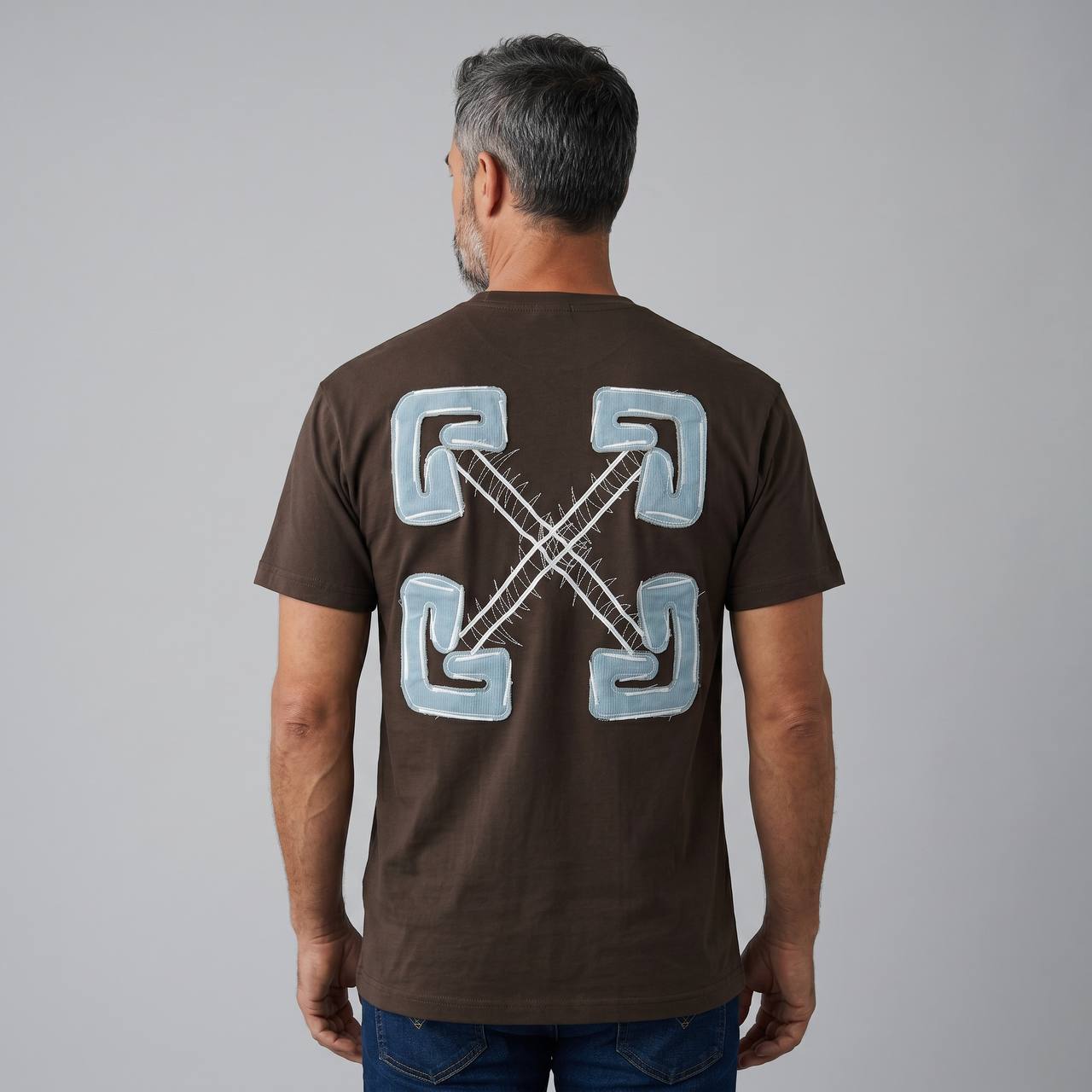 Off-White Arrow Logo Premium T-Shirt – Chocolate Brown 🤎✨ - MASTERPIECE