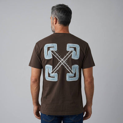 Off-White Arrow Logo Premium T-Shirt – Chocolate Brown 🤎✨ - MASTERPIECE